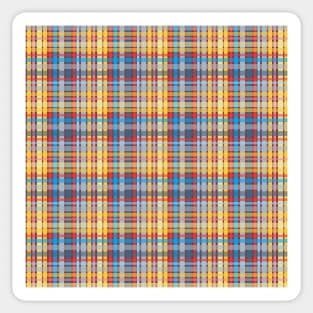 Coneflower Plaid - yellow and blue with a dash of red Sticker